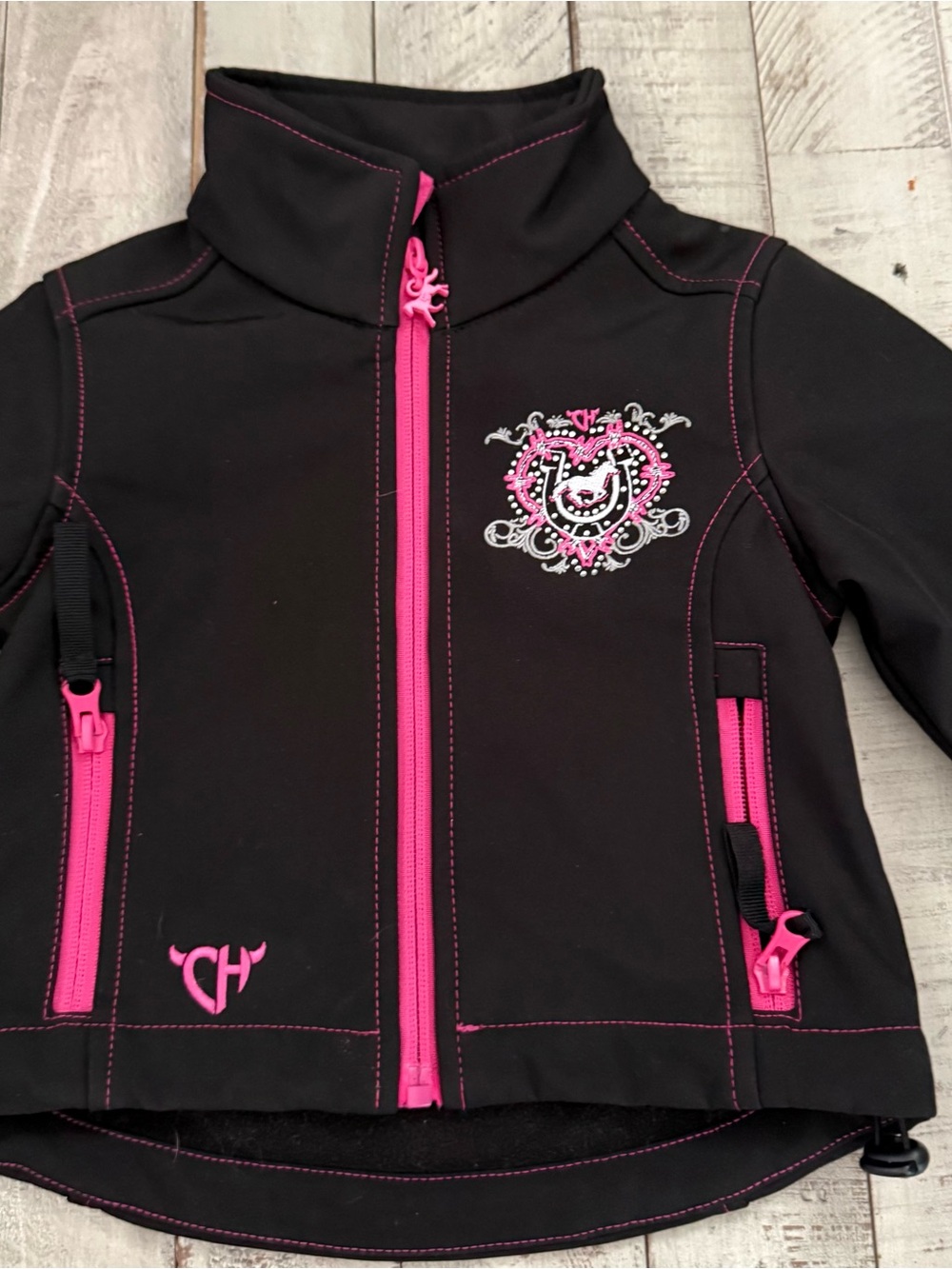 Black Jacket with Hot Pink Accents